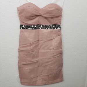 Windsor Strapless Chiffon Bejeweled Prom Party Club Dress Size 5